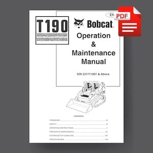 Bobcat T190 Skid Steer Compact Track Loader Operation Maintenance Manual PDF