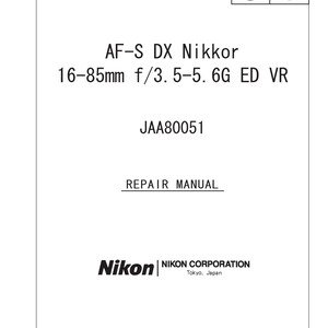 il_300x300.7779997093_hv2x Nikon AF-S DX 16-85mm f3,5-5,6D G Vr - Service Manual - Repair Manual - Workshop Manual - PDF Download