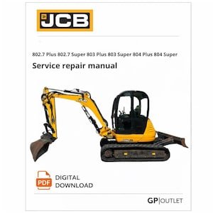 JCB 802.7-804 Mini Excavator Service Repair Manual (PDF Download)