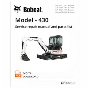 Bobcat 430 Compact Excavator Service Repair Manual (PDF Download)