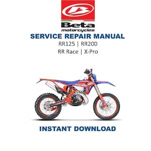 Beta Motorcycle RR Race X-Pro 125 200 Service Manual | 2025-2026 2-Stroke Repair Guide | Instant Digital Download | PDF