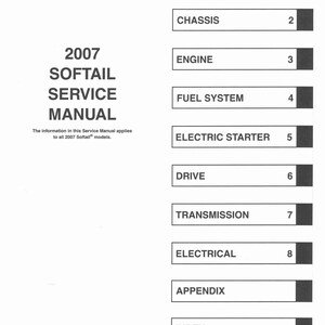 Harley Davidson Softail 2007 - Service Manual - Parts Manual - Owner manual - Pdf Download