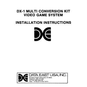 DATA EAST - DX-1 Multi  Game Kit  - Service Manual - Parts Manual - Owner manual -  Pdf Download