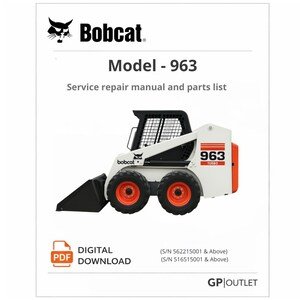 Bobcat 963 Skid Steer Service Repair Manual and Parts Catalog PDF – Workshop Technical Manual
