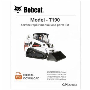Bobcat T190 Service Repair Manual Parts Catalog (Digital Download)
