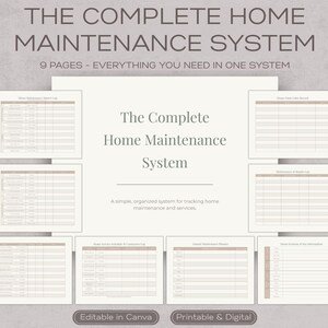 Home Maintenance System Printable, Homeowner Binder, Annual Planner (Digital Download)