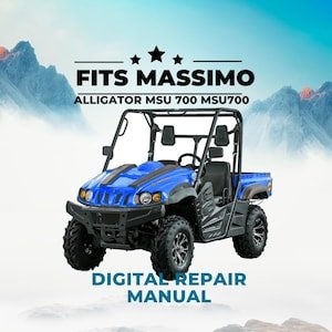 Fits Massimo Alligator MSU 700, MSU700 Owners Instruction Manual, Maintenance Guide PDF, Tractor Equipment User Manual, Instant Download