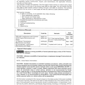Honda Prelude 1991-1996 - Service Manual - Parts Manual - Owner manual - Pdf Download