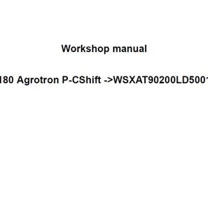 Deutz Fahr 6180 Agrotron P-Cshift WSXAT90200LD50010 Tractor Workshop Service Manual PDF Digital Download