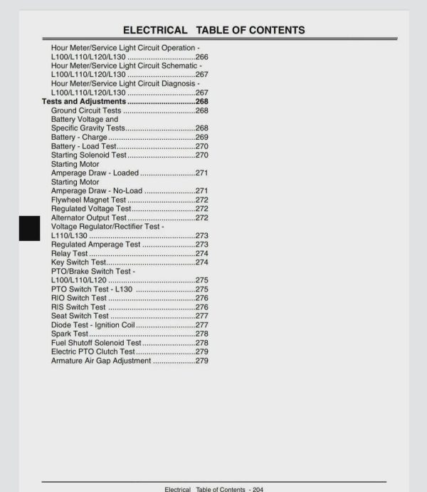 John Deere L100 L110 L120 L130 Lawn Tractors Repair Manual TM2026 PDF