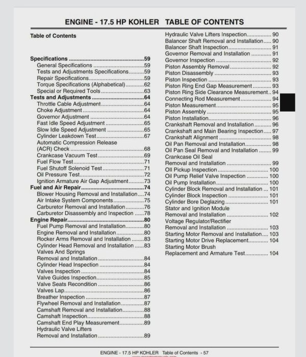 John Deere L100 L110 L120 L130 Lawn Tractors Repair Manual TM2026 PDF